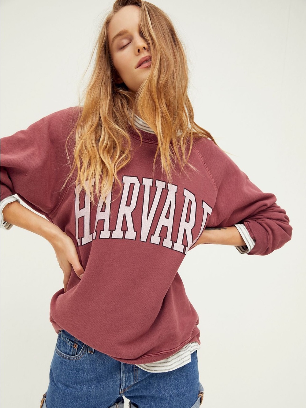 RETROBRAND x Free People | Harvard Prep Sweatshirt | Large